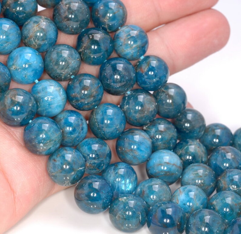 11-12MM Dark Blue Apatite Gemstone Grade A Round Loose Beads - Etsy