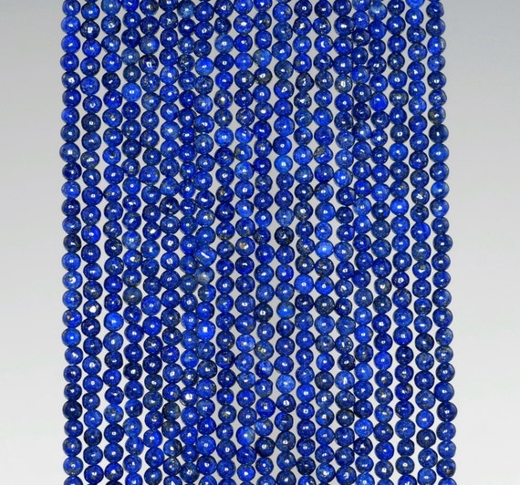 3MM AZURA LAPIS LAZULI GEMSTONE GRADE A DARK BLUE ROUND 3MM LOOSE BEADS 16/"