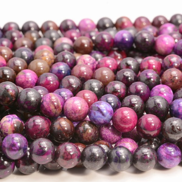 Sugilite Gemstone Grade AAA Purple Pink 6mm 8mm 10mm Round Loose Beads (A249)