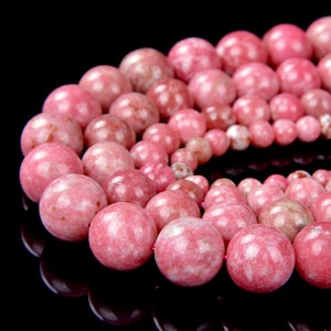 Natural Norwegian Thulite Gemstone Rare Grade AA Round 4mm 5mm 6mm 7mm 8mm 9mm 10mm 12mm Loose Beads (A281)