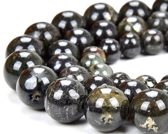 Natural Rare Columbite Gemstone Grade AAA Round 6MM 8MM 10MM Loose Beads (D514)