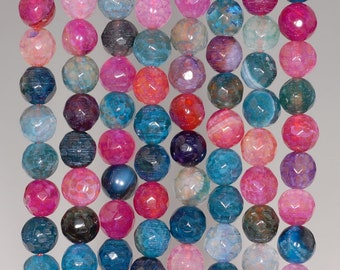 6MM partij Mix Dragon ader Agaat edelsteen Faceted ronde losse kralen 14,5 inch volledige Strand (80002893-A53)