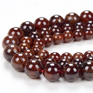 Natural Hessonite Garnet Gemstone Grade A Round 6MM 7MM 8MM 9MM Loose Beads (D211)