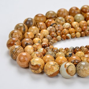 8mm Vast Desert Brown Picture Jasper Gemstone Round 8mm Loose Beads 15.5 inch Full Strand (90114600-243)