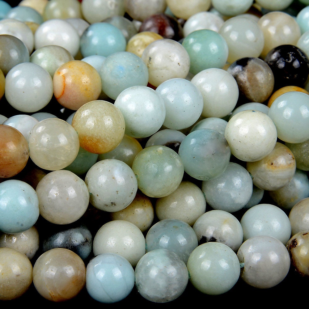 4MM Amazonite Gemstone Blue Brown Round Loose Beads 15.5 inch Full Strand 90182422-395