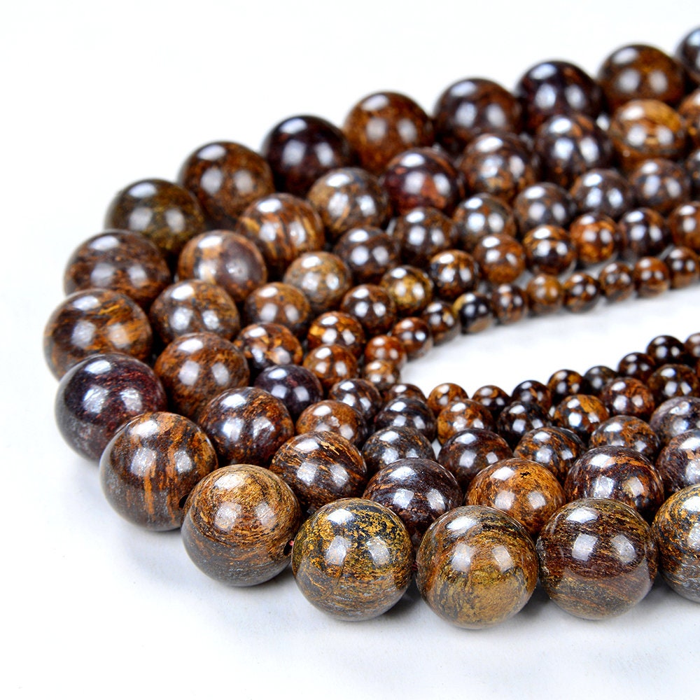 6mm Toffee Bar Bronzite Gemstone Brown Round Loose Beads 16 Inch