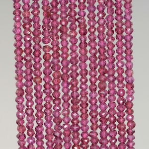 3x2mm Brazilian Purple Garnet Gemstone Grade AAA Faceted Rondelle Loose Beads 15.5 inch Full Strand (80019034-792)