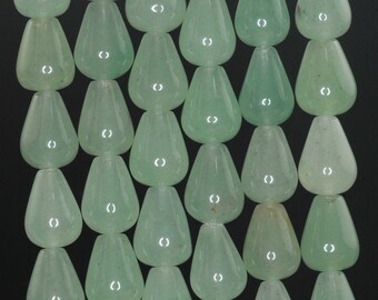 Lot De 4 Perles En Aventurine Verte - Forme Goutte 12x8mm - Pour Création De Bijoux - Neuf