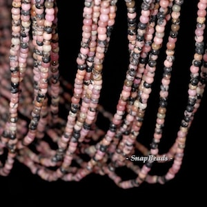 2MM Haitian Flower Rhodonite Gemstone Round 2MM Loose Beads 16 inch Full Strand (90113947-107 - 2mm A)