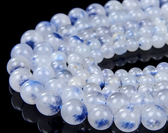 Genuine Rare Dumortierite In Quartz Gemstone Grade AAA 4mm 5mm 6mm 7mm 8mm 9mm Round Loose Beads (A254)