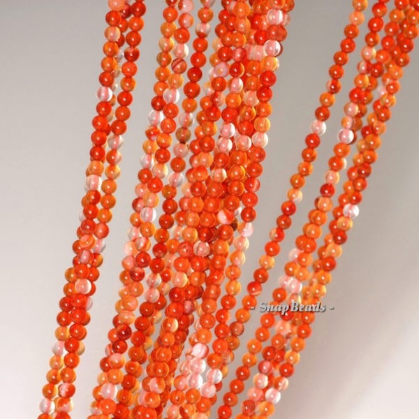 3mm Cornalina Ágata Roja Piedra Preciosa Roja Redonda 3mm Cuentas Sueltas 16 pulgadas Full Strand (90148163-170-E)