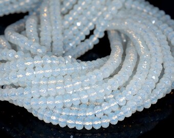 15 Inch Opalite Moonstone 8x5mm Faceted Rondelle Beads Approx 77 Beads 