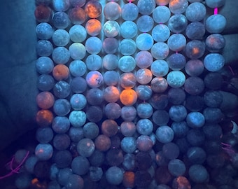 Natural Rare Hackmanite UV Reactive Fluorescent Gemstone Round 4MM 5MM 6MM 7MM 8MM 9MM 10MM 11MM 12MM Loose Beads (D435 D436)