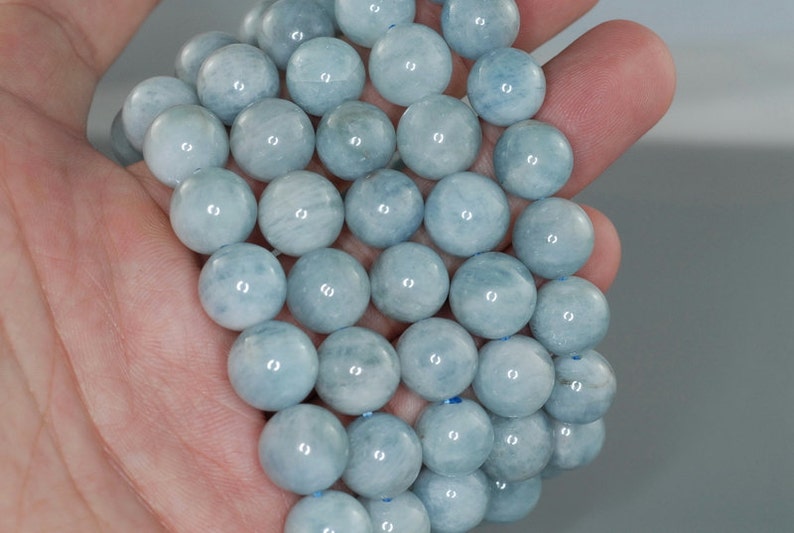 12-13mm Beryl Aquamarine Gemstone Grade AA Blue Round Loose Beads 8 inch Half Strand 90183649-372