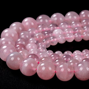 Natural Madagascar Rose Quartz Gemstone Grade AAA Round 4MM 5MM 6MM 7MM 8MM 9MM 10MM 11MM 12MM 13MM Loose Beads (D150)