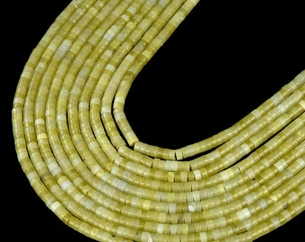 20 Perles Rondes En Jaspe Picasso 'Paysage' - Couleurs Vert Et Jaune - Dimensions 4x2 Mm - Idéales Pour Créations Bijoux