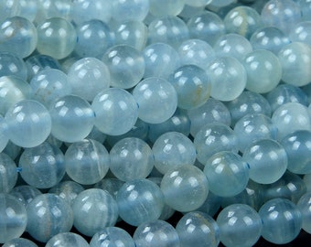 Rare Natural Argentina Lemurian Aquatine Calcite Light Blue Gemstone Grd AAA Round 5MM 6MM 7MM 8MM 9MM 10MM 11MM 12MM 13MM Loose Beads (D92)