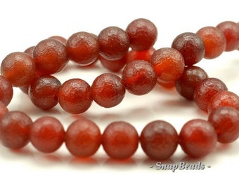 12mm Red Agate Gemstone Matte Round 12mm Loose Beads 15 inch Full Strand (90187015-223)