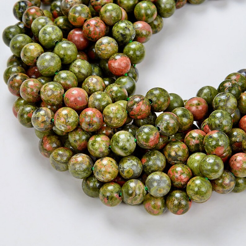 8mm Natural Unakite Gemstone Grade AAA Round Loose Beads 7.5 inch Half Strand 90181863-243