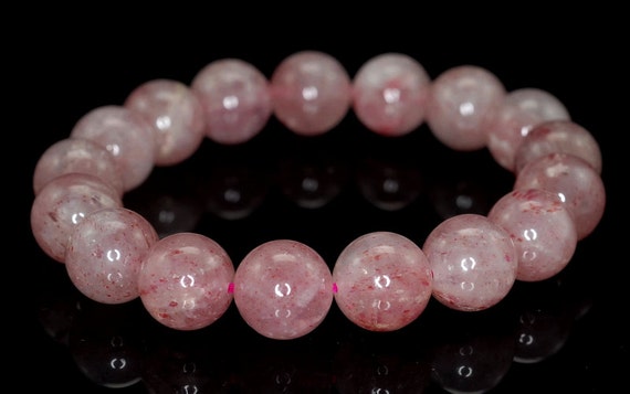 12mm Pink Strawberry Lepidocrocite Gemstone Grade AAA Round Loose Beads 7.5 inch Half Strand (90190509-726)