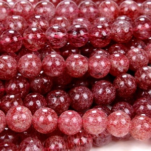 Natural Strawberry Quartz Gemstone Red Grade AAA Round 4MM 5MM 6MM 7MM Loose Beads (D87)