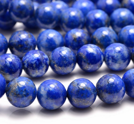 10MM AZURA LAPIS LAZULI GEMSTONE A BLUE ROUND 10MM LOOSE BEADS 7.5/"
