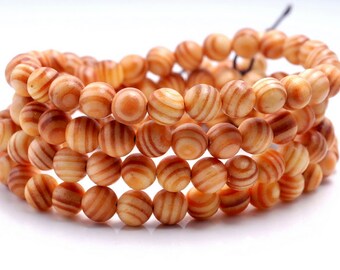 8mm 108PCS Indonesia Agathis Alba Kingwood Prayer Buddha Mala Meditation Beads Round Loose Beads BULK LOT (90182470-398)