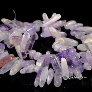Royal Cape Amethyst Gemstones Purple Stick Pebble Loose Beads 15 inch Full Strand (90108527-106X)