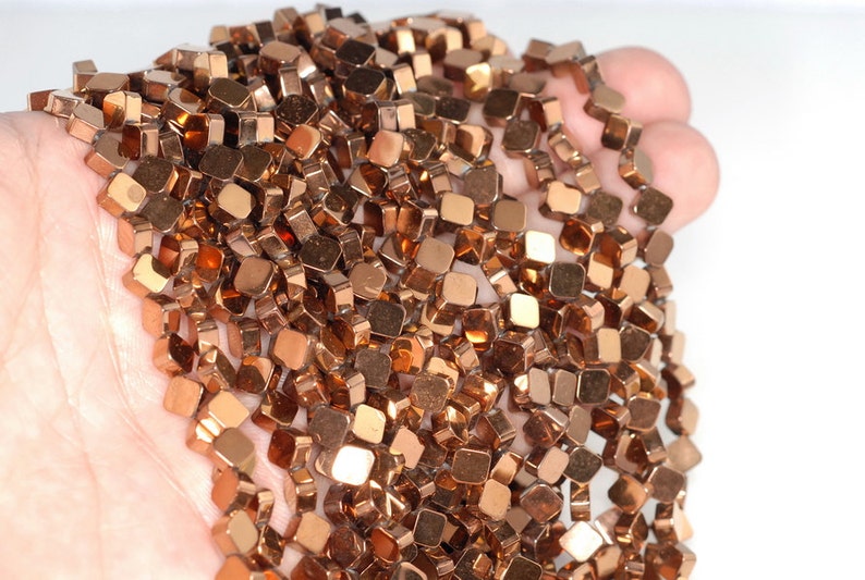 6mm Bronze Hematite Gemstone Diamond Square 6x6mm Loose Beads 16 inch Full Strand 90185604-842 image 3