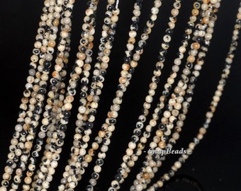 2mm Dalmatian Jasper Gemstone Round Loose Beads 16 inch Full Strand (90113945-107-2mm A)