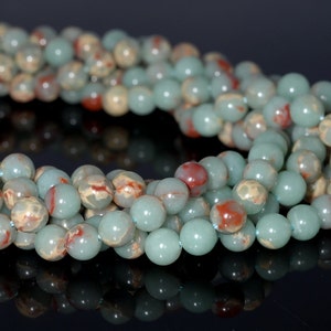 6mm Snake Skin Jasper Gemstone Blue Red Round Loose Beads 15.5 inch Full Strand 80000711-283 image 3