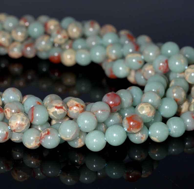 6mm Snake Skin Jasper Gemstone Blue Red Round Loose Beads 15.5 inch Full Strand 80000711-283 image 3