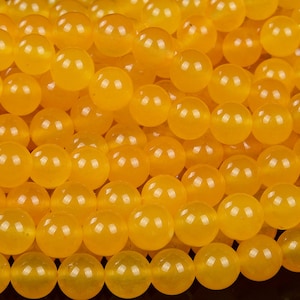 8mm Lemon Honey Jade Gemstone Grade AA Yellow Round Loose Beads 15 inch Full Strand (80008914-129)