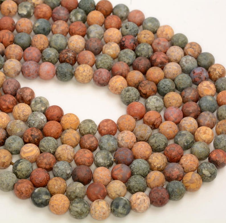 6mm Matte Ocean Agate Gemstone Inclusion Rainbow Grade AAA Round Loose Beads 15 inch Full Strand 80005363-462