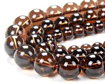 8mm Smoky Quartz Gemstone Grade AAA Round Loose Beads 15 inch Full Strand (90144147-B21-536)