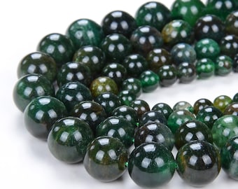 Natural  Green Fuchsite Gemstone Round 6MM 8MM 10MM 12MM Loose Beads (A295)