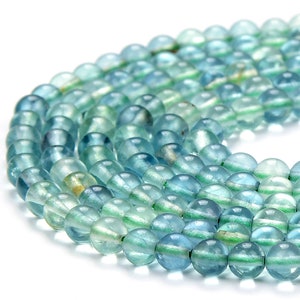 Natural Green Blue Fluorite Gemstone Grade AAA Round 4MM 5MM Loose Beads 15 inch Full Strand (P80)