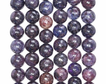 7-8MM Genuine Purple Lepidolite Gemstone Grade AA Round Loose Beads 7 inch Half Strand (80003776-B93)