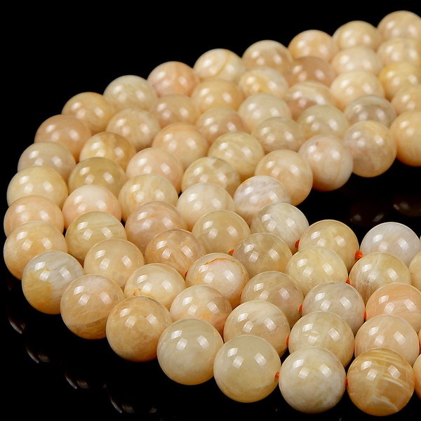 Natural Yellow Feldspar Sunstone Gemstone Grade A Round 6MM 7MM 8MM 9MM 10MM Loose Beads (D315)