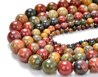 8mm Multicolor  Picasso Jasper Gemstone Round Loose Beads 15 inch Full Strand (80001981-805)