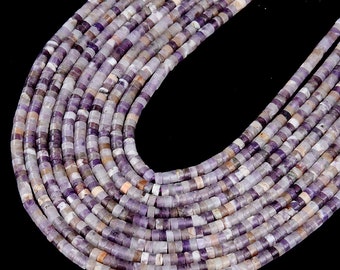 4X2MM Flower Amethyst Gemstone Heishi Discs beads Loose Beads (P15)