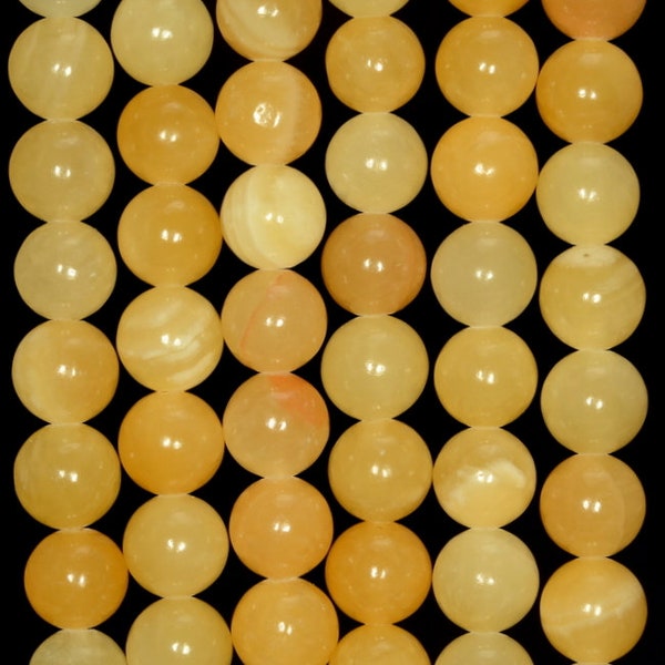 8mm Natural Rare Honey Calcite Gemstone Grade AAA Orange Smooth Round 8mm Loose Beads 7.5 inch Half Strand (80005162 H-458)