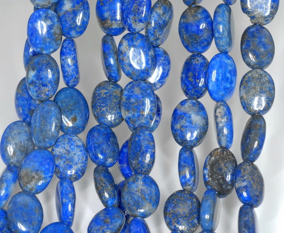 16x12mm Natural Lapis Lazuli Gemstone Grade A Blue Oval Loose Beads 15 ...