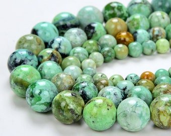Genuine Variscite Gemstone Grade AAA Round 6mm 8mm 10mm 12mm Loose Beads (A278)