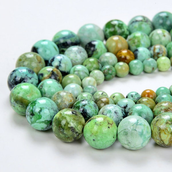 Genuine Variscite Gemstone Grade AAA Round 6mm 8mm 10mm 12mm Loose Beads (A278)