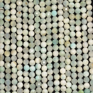 3MM  Aquamarine Gemstone Grade A Micro Faceted Round Loose Beads 15.5 inch Full Strand (80010100-A197)
