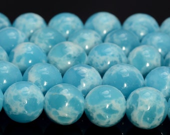 Larimar Quartz Gemstone Synthetic Larimar Sky Blue 4mm 6mm 8mm 10mm 12mm Round Loose Beads (A234)