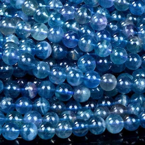 Natural Blue Fluorite Gemstone Grade AAA Round 6MM 7MM 8MM 9MM 10MM 11MM 12MM Loose Beads (D470)