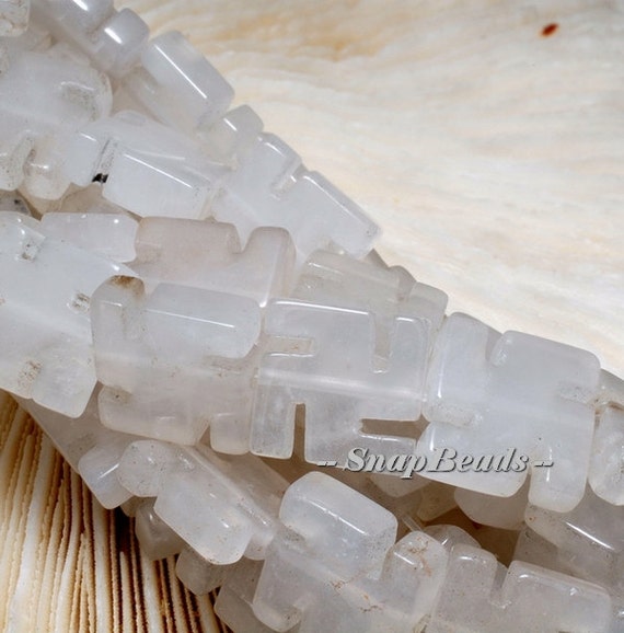 ZEN RETREAT CLEAR QUARTZ ROCK CRYSTAL GEMSTONE CARVED 8X8MM LOOSE BEADS 15.5/"