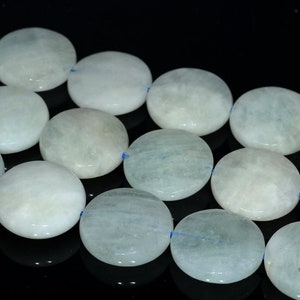 20MM Light Aquamarine Gemstone Faceted Flat Round Loose Beads   (80001593-A94)